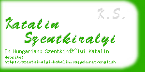 katalin szentkiralyi business card